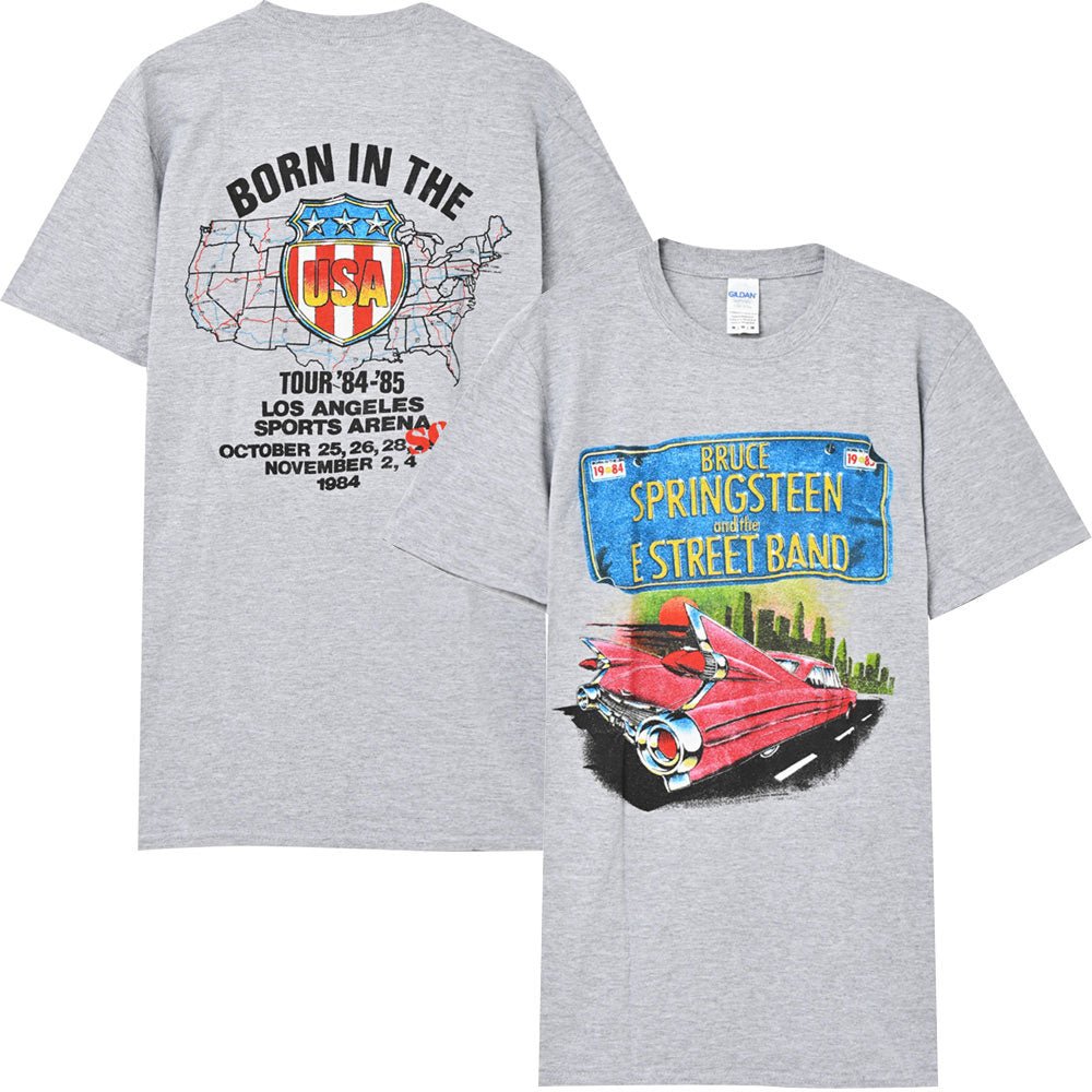 BRUCE SPRINGSTEEN ブルーススプリングスティーン (11月 映画公開 記念 ) - BORN IN THE TOUR 1984 / バックプリントあり / Tシャツ / メンズ - PGS
